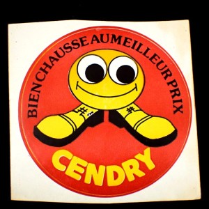 ステッカー・黄色い靴のニコちゃんマーク CENDRY SMILEY FRANCE