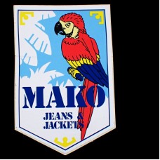 ステッカー・鸚鵡オウム熱帯の鳥マコMAKOジーンズとジャケット洋服 MAKO JEANS PERROQUET FRANCE
