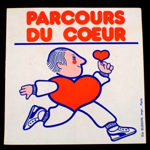 ステッカー・走る人形まっ赤なハート PARCOURS-DU-COEUR FRANCE
