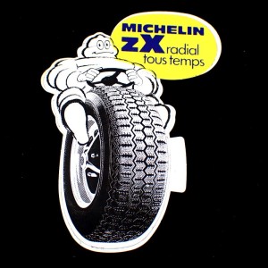 ステッカー・ミシュラン車タイヤZXビバンダムくんビブの運転
