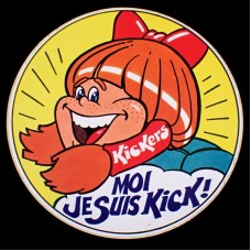 ステッカー・キック赤いリボンの女の子キッカーズ靴 KICKERS