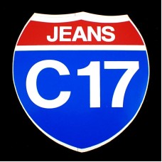 ステッカー・C17紋章シーセブンティーン/ジーンズ洋服 C17 C-17 CEDIXSEPT JEANS