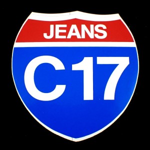 ステッカー・C17紋章シーセブンティーン/ジーンズ洋服 C17 C-17 CEDIXSEPT JEANS