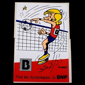 ステッカー・バレーボール選手アタック球スパイクＢＮＰ銀行