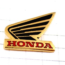 ピンバッジ・ホンダ翼マーク赤い文字 HONDA WING LOGO JAPAN