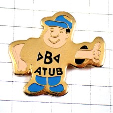 ピンバッジ・Ｂくんのヒッチハイク青いキャップ帽子 ATUB WORKER