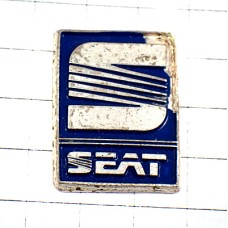 ピンバッジ・セアト車エンブレム青いＳロゴ銀色シルバー SEAT SPAIN
