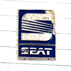 ピンバッジ・セアト車エンブレム青いＳロゴ銀色シルバー SEAT SPAIN