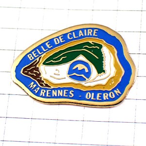 ピンバッジ・カキ牡蠣オイスター貝オレロン島 MARENNES OYSTER OLERON ISLAND FRANCE