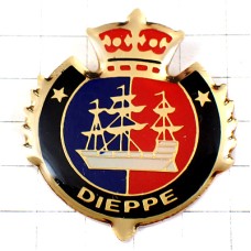 ピンバッジ・ノルマンディ帆船ディエップ紋章 DIEPPE NORMANDIE FRANCE