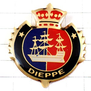ピンバッジ・ノルマンディ帆船ディエップ紋章 DIEPPE NORMANDIE FRANCE