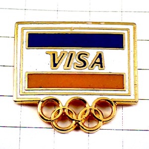 ピンバッジ・ビザVISAカード五輪オリンピック金色ビンテージ中古品スポンサー VISA CREDIT-CARD