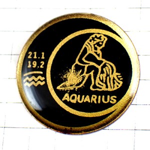 ピンバッジ・星占い水瓶座みずがめ座アストロロジー占星術 AQUARIUS