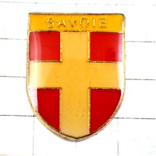 ピンバッジ・サヴォワ県の白い十字の紋章 SAVOIE FRANCE