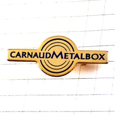 ピンバッジ・メタルボックスの文字ゴールド金色 CARNAUD-METALBOX FRANCE