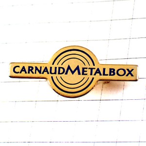 ピンバッジ・メタルボックスの文字ゴールド金色 CARNAUD-METALBOX FRANCE