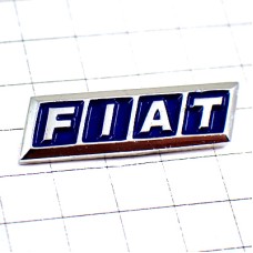 ピンバッジ・フィアット車エンブレムFIAT紺色ロゴ銀色シルバー FIAT ITALIA ITALY