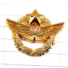 ピンバッジ・戦闘機パイロットの印スター星と翼ゴールド金色 PILOTE FRANCE