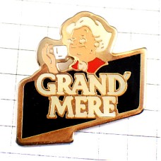 ピンバッジ・香り立つおばあちゃん印のコーヒー珈琲 CAFE-GRAND-MERE FRANCE