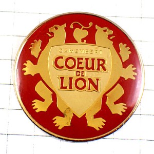 ピンバッジ・ライオンの紋章カマンベールチーズの会社ライオンハート COEUR-DE-LION CAMEMBERT FRANCE