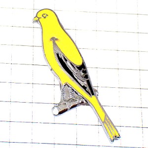 ピンバッジ・レモンイエロー黄色い小鳥