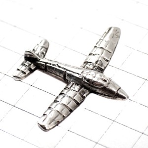 ピンバッジ・小型飛行機シルバー銀色モノモーター単発ピューター製