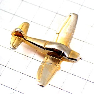 ピンバッジ・飛行機ゴールド金色モノモーター単発