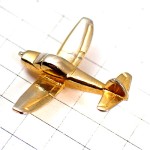 ピンバッジ・飛行機ゴールド金色モノモーター単発