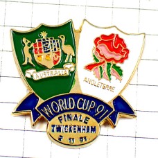 ピンバッジ・ラグビー紋章ワールドカップ大会1991年イングランド英国UKオーストラリア AUSTRALIA  ENGLAND ROSES WORLD-CUP-1991 TWICKENHAM