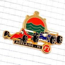 ピンバッジ・アデレードF1サーキット車２台ストップウォッチ時計レース場 CIRCUIT ADELAIDE ADELAIDE-1995 AUSTRALIA