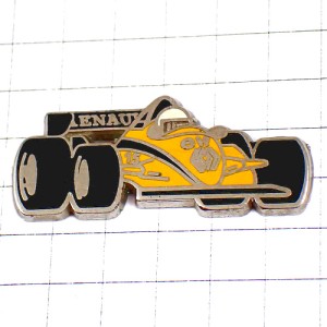 ピンバッジ・アランプロストF1ドライバー車ルノー黄色レース仕様エルフ石油 RENAULT FRANCE