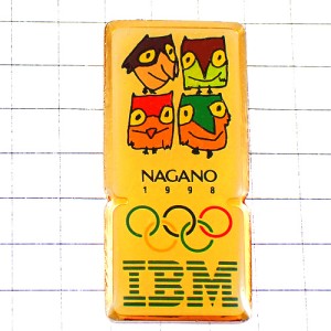 ピンバッジ・長野五輪マスコット冬季オリンピックＩＢＭスポンサー