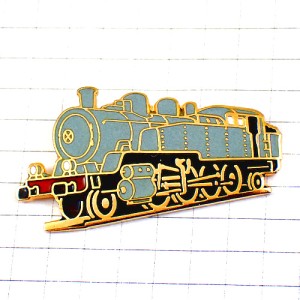 ピンバッジ・灰色の蒸気機関車トレイン鉄道