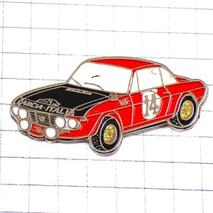 ピンバッジ・ランチア車フルヴィア赤レース仕様14番 LANCIA-FULVIA LANCIA ITALIA ITALY