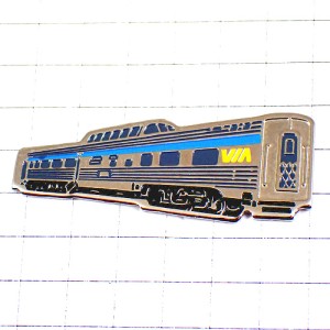 ピンバッジ・カナダ/ヴィアVIA鉄道トレイン銀色シルバー CANADA