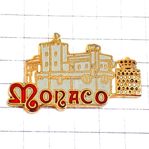 ピンバッジ・モナコ公国お城と紋章 MONACO