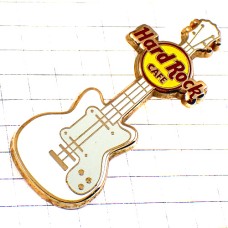 ピンバッジ・ハードロックカフェ白いエレキギター音楽楽器 HARD-ROCK-CAFE GUITAR VENICE VENEZIA ITALIA ITALY