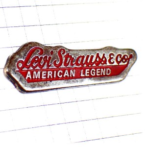 ピンバッジ・リーバイス洋服ジーンズのマーク/USAアメリカの伝説 LEVIS LEVI-STRAUSS USA