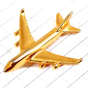 ピンバッジ・金色ゴールド飛行機ボーイングB747旅客機 BOEING-747