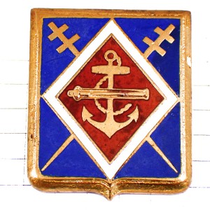ピンバッジ・第１海兵砲兵連隊フランス軍ロレーヌ十字イカリ錨 1ER-REGIMENT-D-ARTILLERIE-DE-MARINE 1RAMA FRANCE