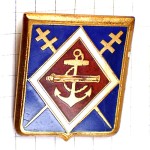 ピンバッジ・第１海兵砲兵連隊フランス軍ロレーヌ十字イカリ錨 1ER-REGIMENT-D-ARTILLERIE-DE-MARINE 1RAMA FRANCE