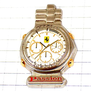 ピンバッジ・腕時計フェラーリ黒馬パッション車シルバー銀色 FERRARI PASSION ITALIA ITALY