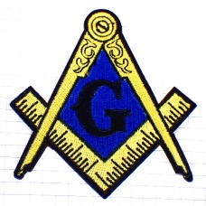 ワッペン・秘密結社フリーメイソンGコンパス定規 FREEMASON MASONRY PATCH