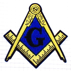 ワッペン・秘密結社フリーメイソンGコンパス定規 FREEMASON MASONRY PATCH