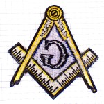 ワッペン・秘密結社フリーメイソンGコンパス定規 FREEMASON MASONRY PATCH