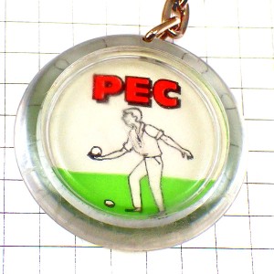 キーホルダー・ペタンク球技たのしむ男ボール球 PASTIS-PEC FRANCE