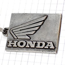 キーホルダー・ホンダ二輪バイク翼オートバイ車シルバー銀色 HONDA
