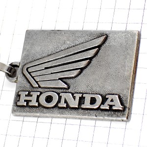 キーホルダー・ホンダ二輪バイク翼オートバイ車シルバー銀色 HONDA