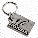 キーホルダー・ホンダ二輪バイク翼オートバイ車シルバー銀色 HONDA