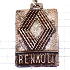 キーホルダー・ルノー車シルバー銀色エンブレム菱型ロゴ RENAULT FRANCE